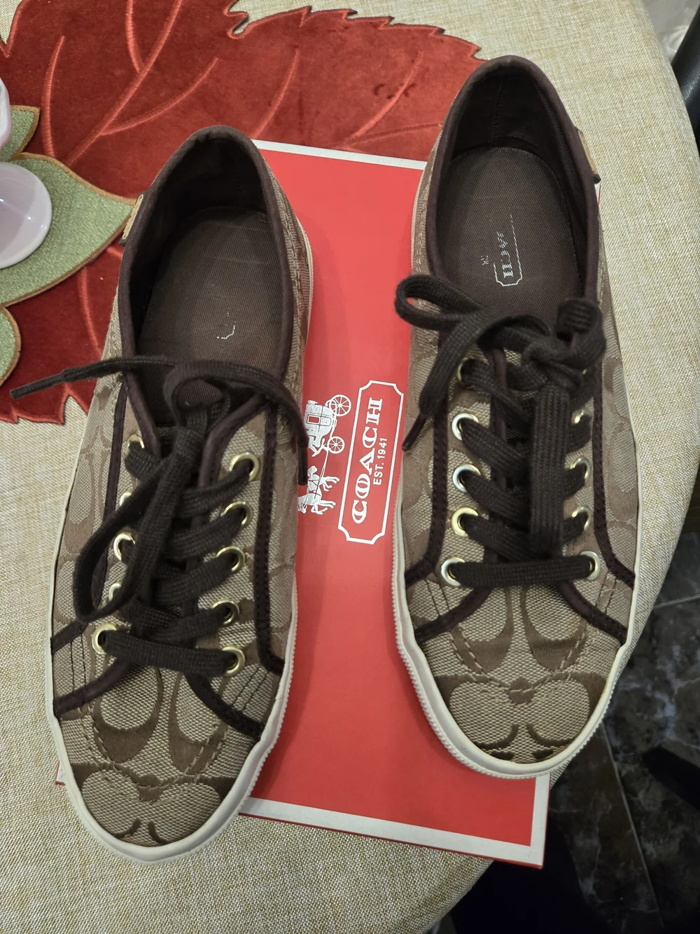 Coach Women’s Brown Signature Canvas Sneakers 6.5M